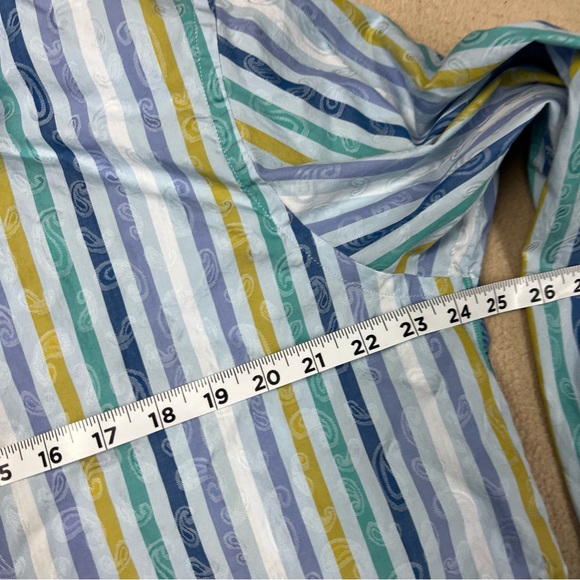 Robert Graham Shirt Men’s L / XL Blue Striped Long Sleeve Button Up Cotton Silk - Picture 5 of 10